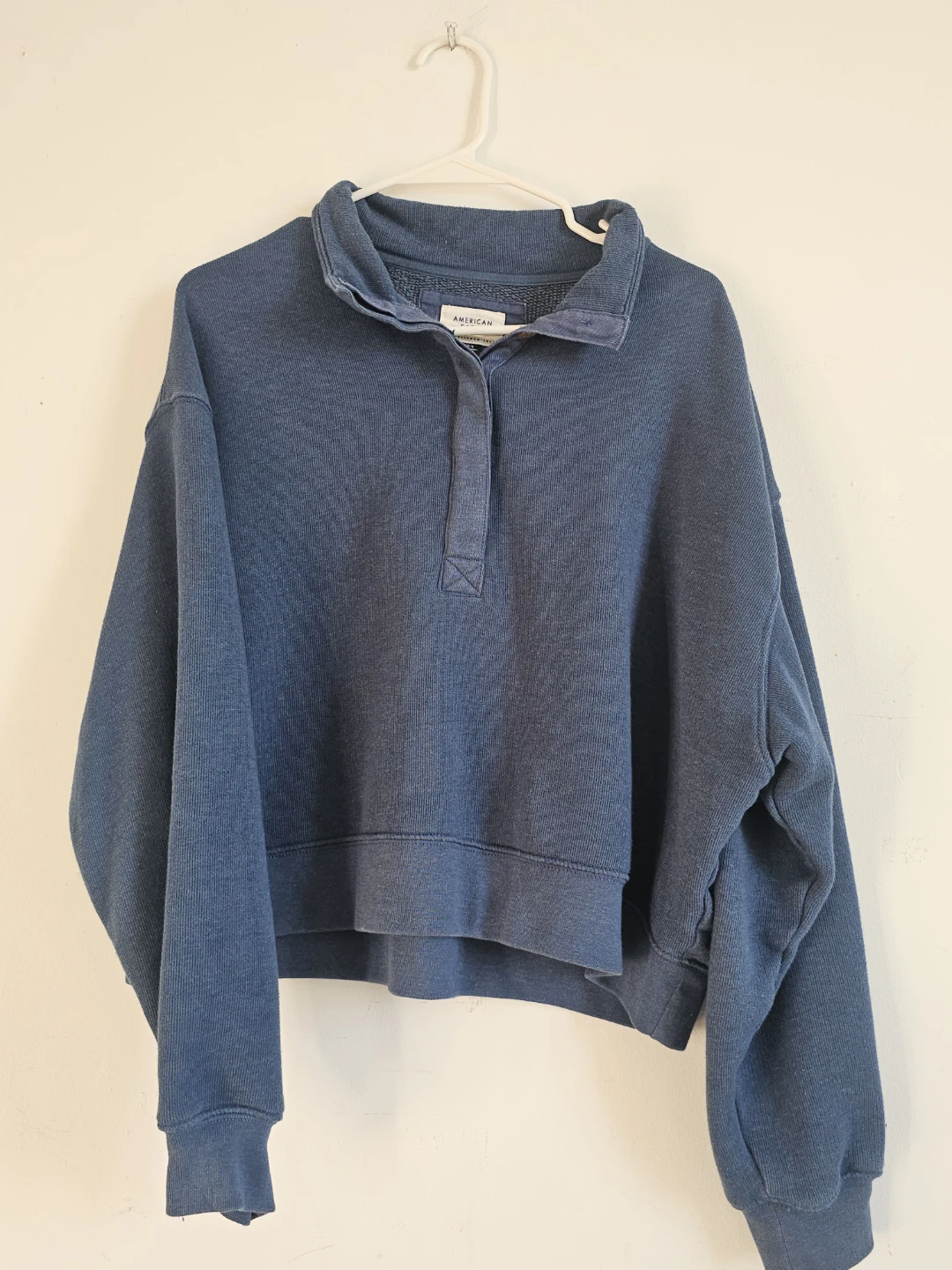 American Eagle Navy Quarter-Zip Sweater