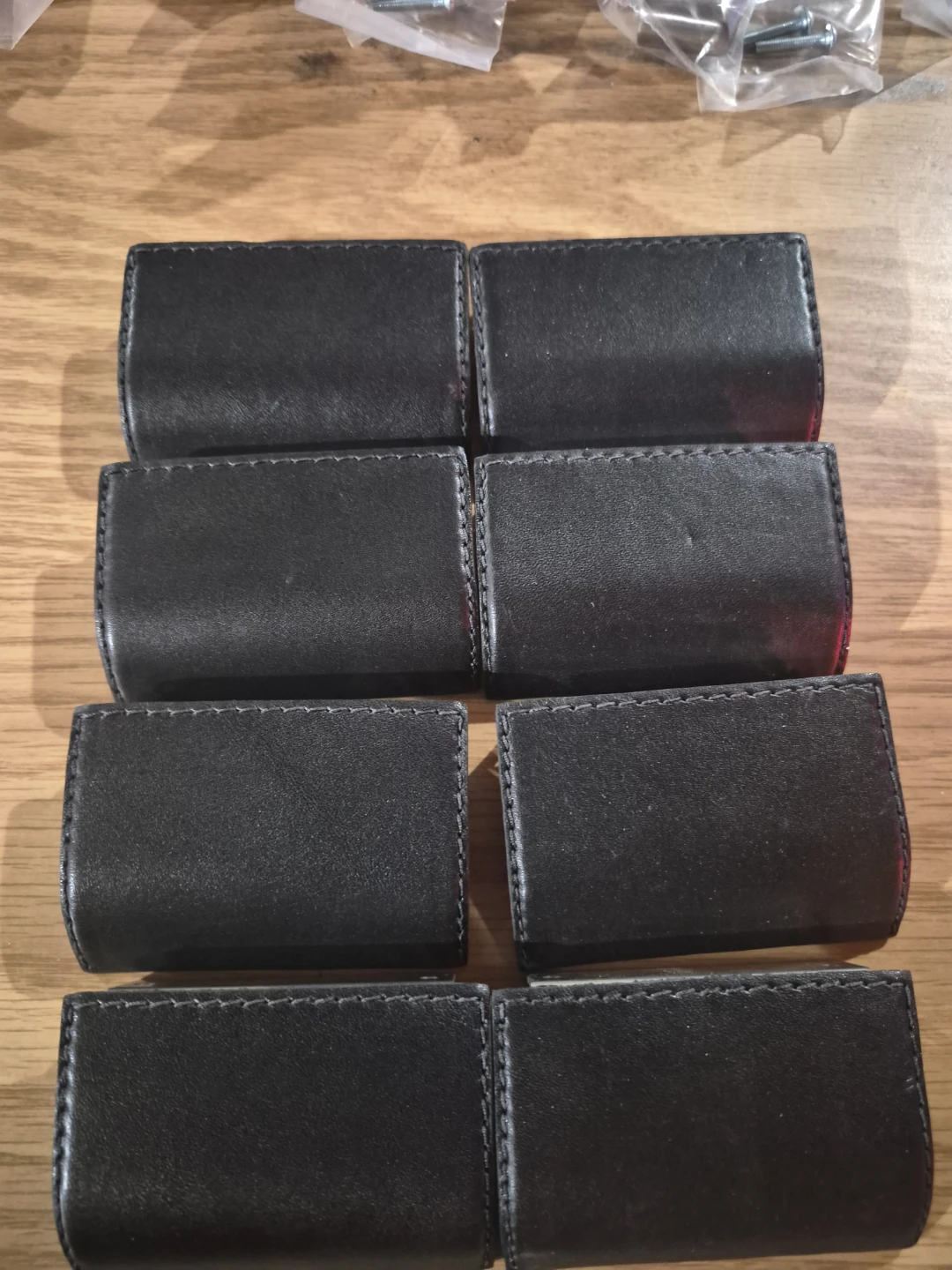 Set of 7 Black Leather Cabinet Pulls - photo 3