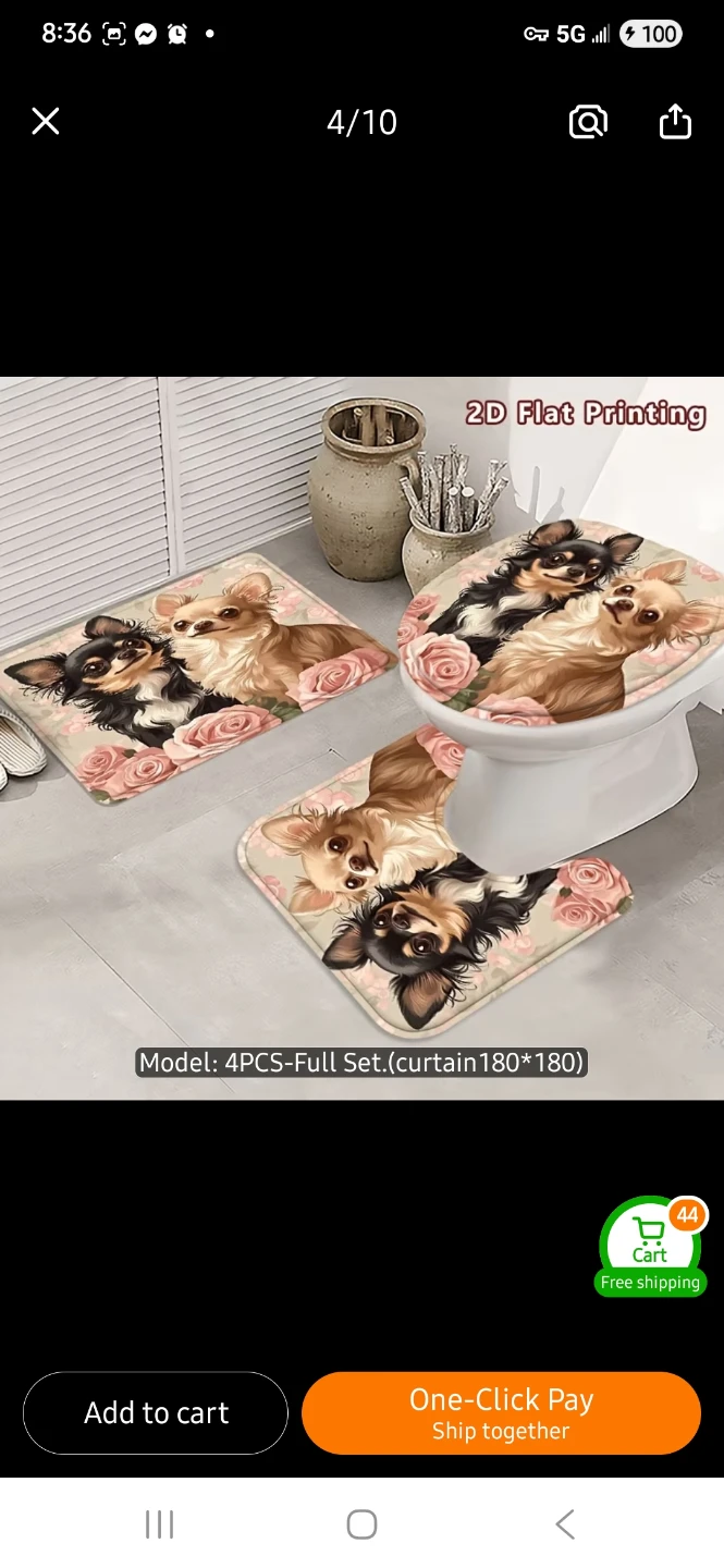 NEW Chihuahua and Rose Bathroom Set - photo 4