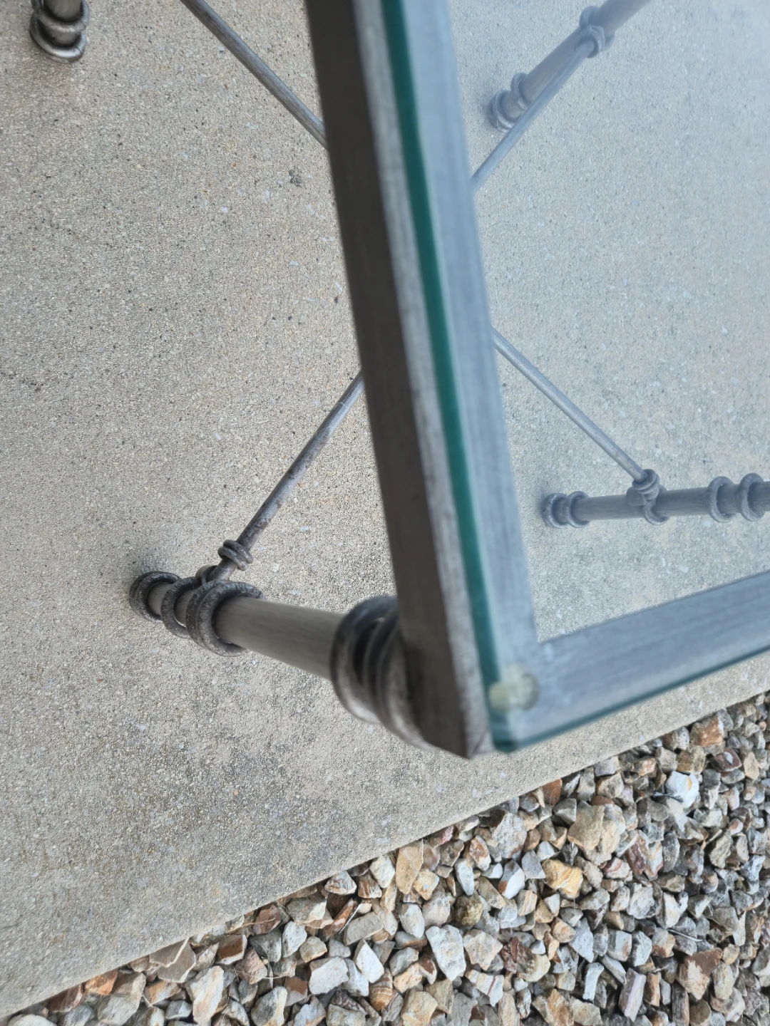 Decorative Metal & Glass End Table – Wrought Iron Style - photo 3