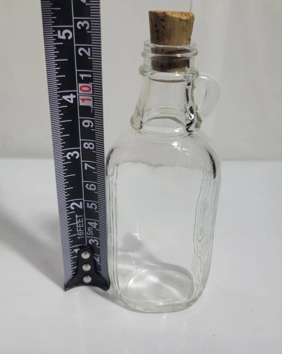 Small Clear Glass Bottle with Cork Stopper - photo 2