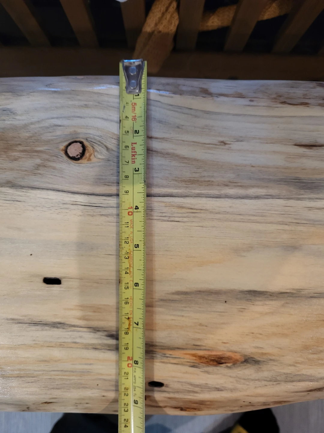 Live edge wooden bench with black metal legs - photo 3