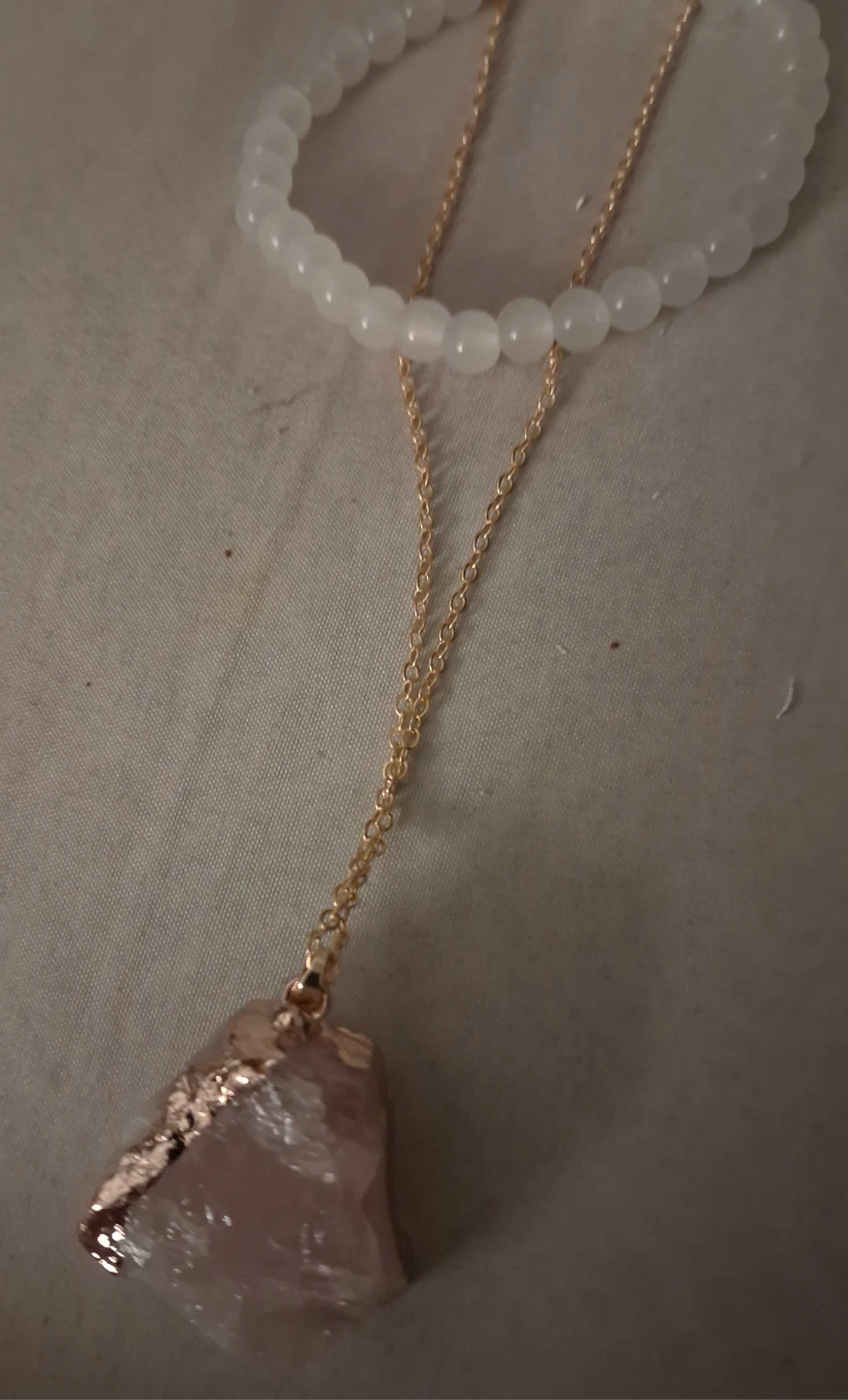 Stone Pendant Necklace and Bead Bracelet Set - photo 4