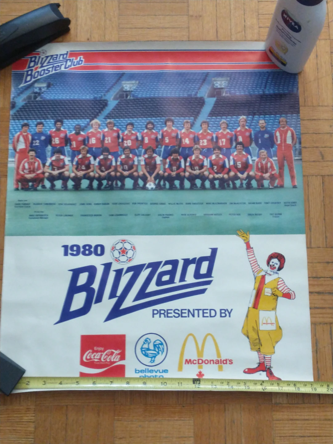 Rare 1980 NASL Toronto Blizzard Booster Club Soccer Poster - photo 2