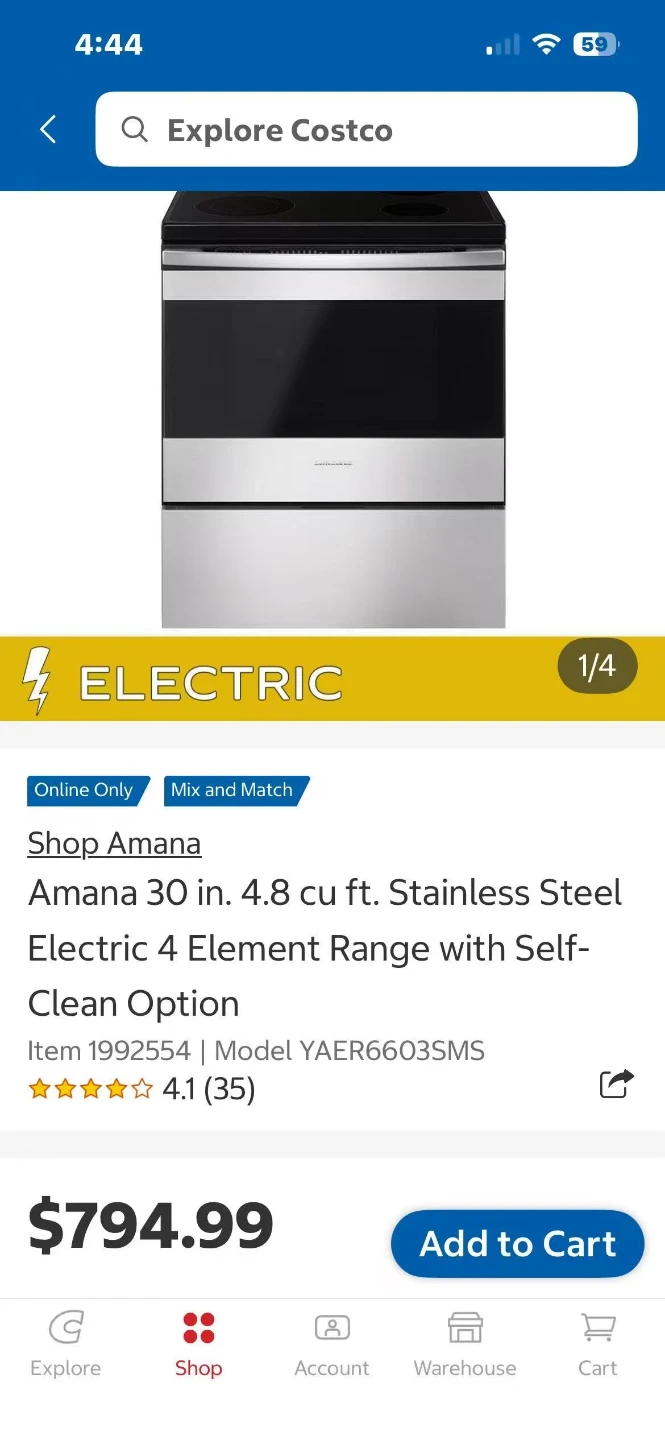Amana 30-inch Stainless Steel Electric Range - photo 2