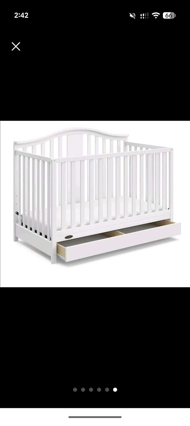 Graco white convertible crib with storage drawer - photo 3