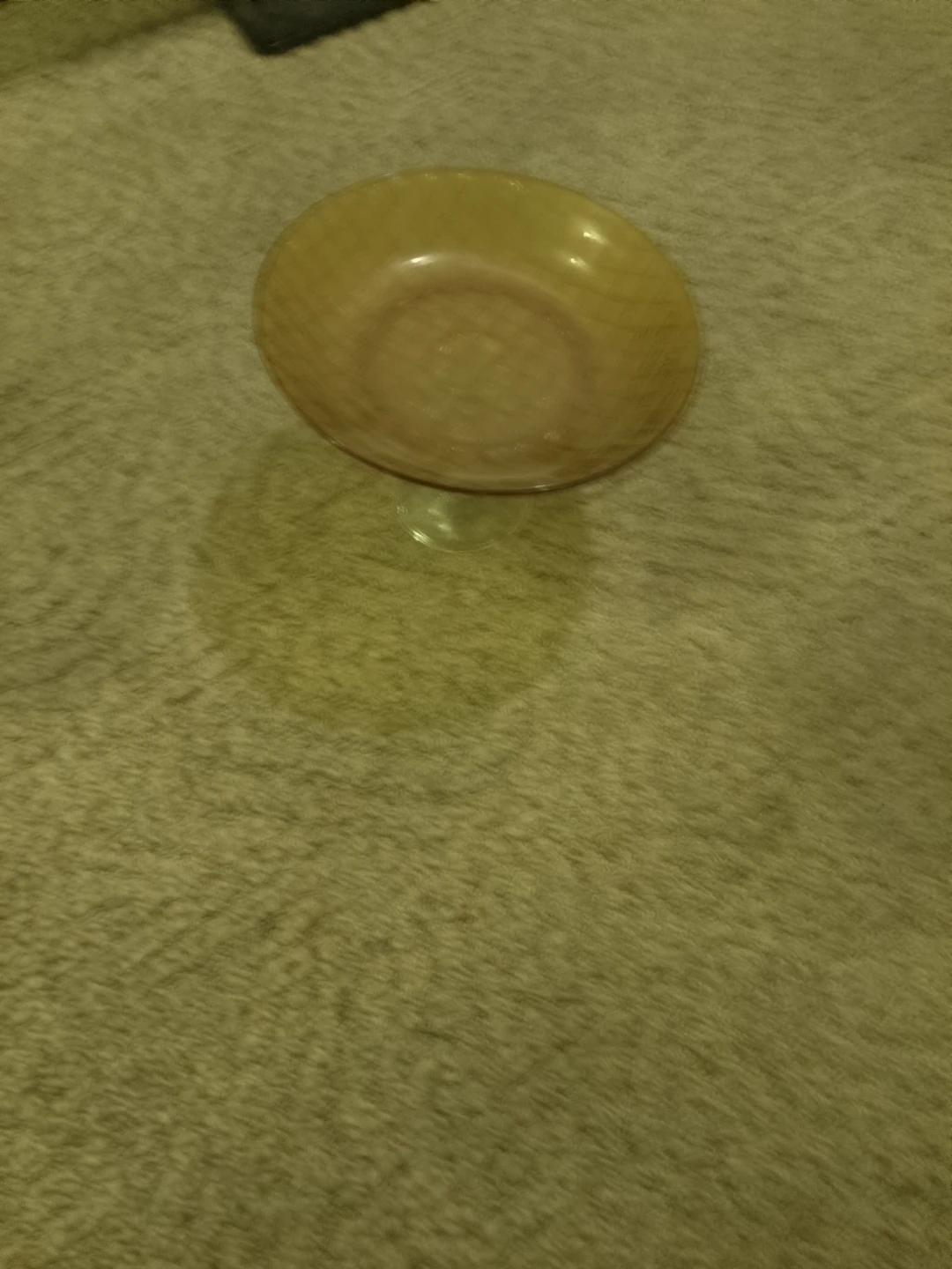 Amber Glass Pedestal Candy Dish