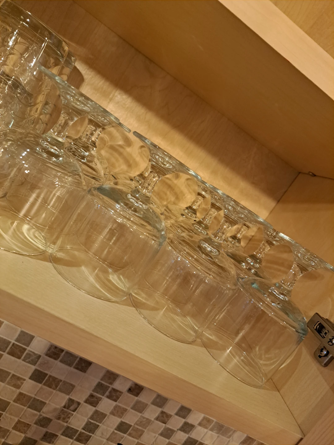 Set of 12 Stemmed Glass Goblets