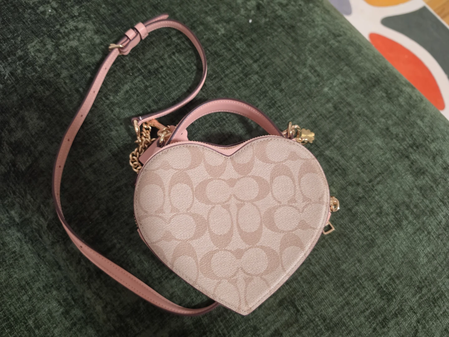 Coach Heart Bag Crossbody Canvas With Rose Snail Blueberries - photo 2