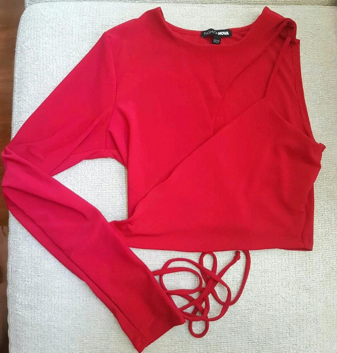 New Red Asymmetrical Crop Top - photo 2