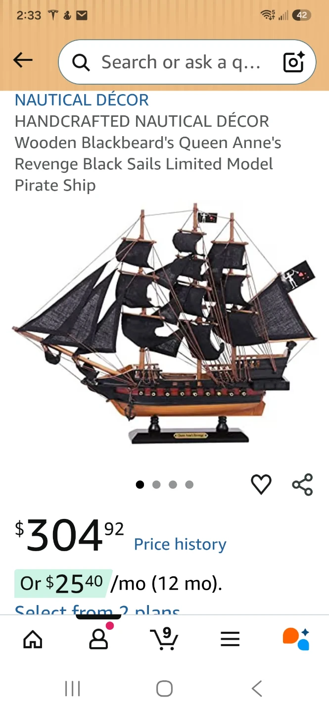 Handcrafted Queen Anne's Revenge Pirate Ship Model - photo 4