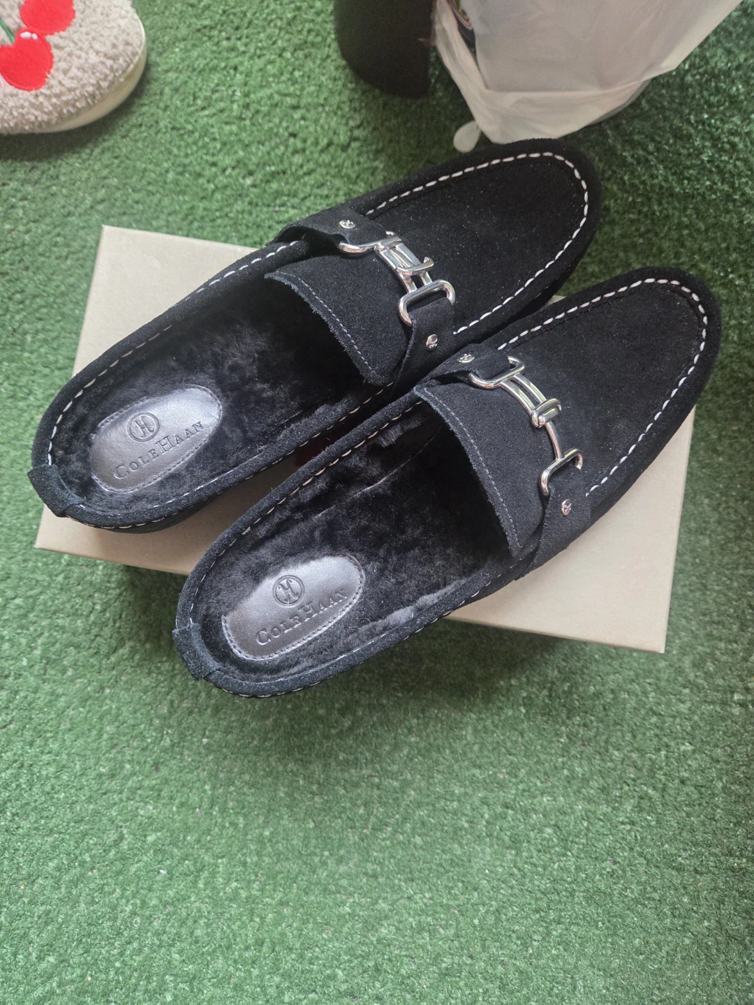 Cole Haan Mardi Shearling Mule - Black Suede - photo 3