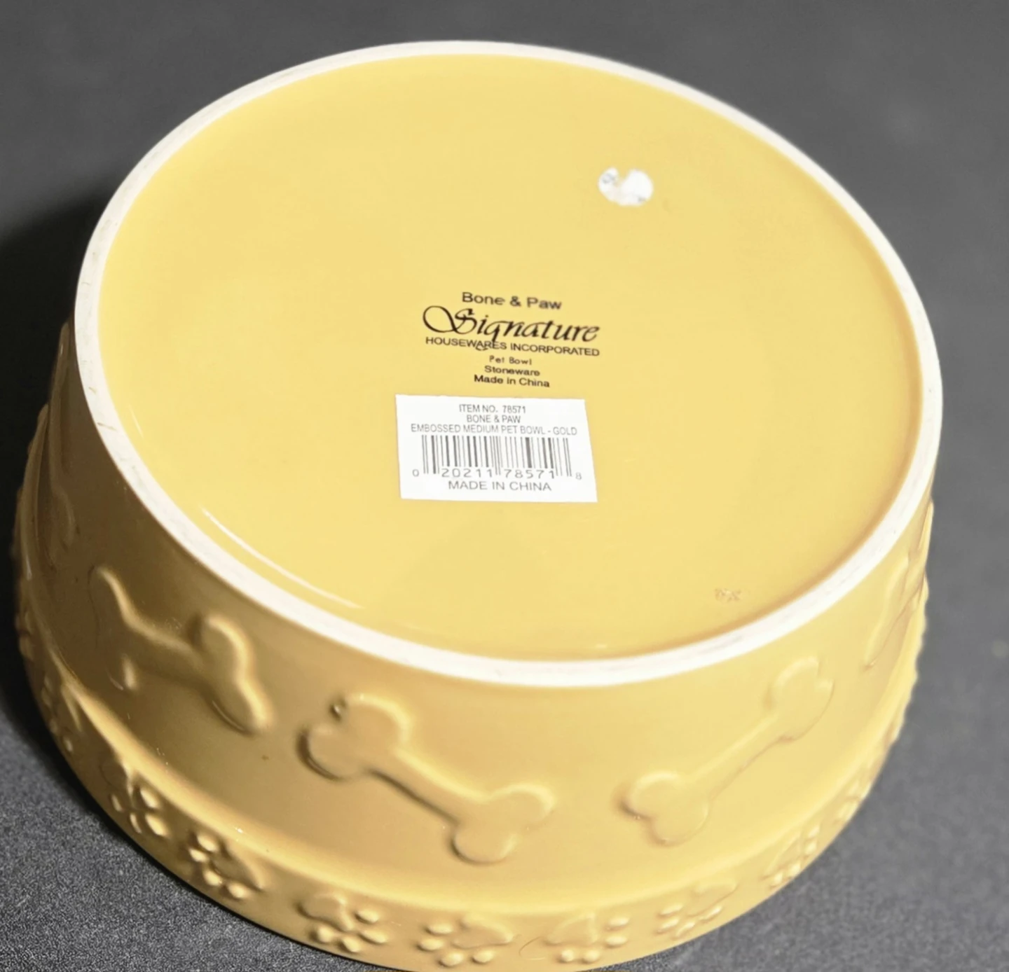 Bone & Paw Signature Pet Bowl - Medium - Yellow - photo 3