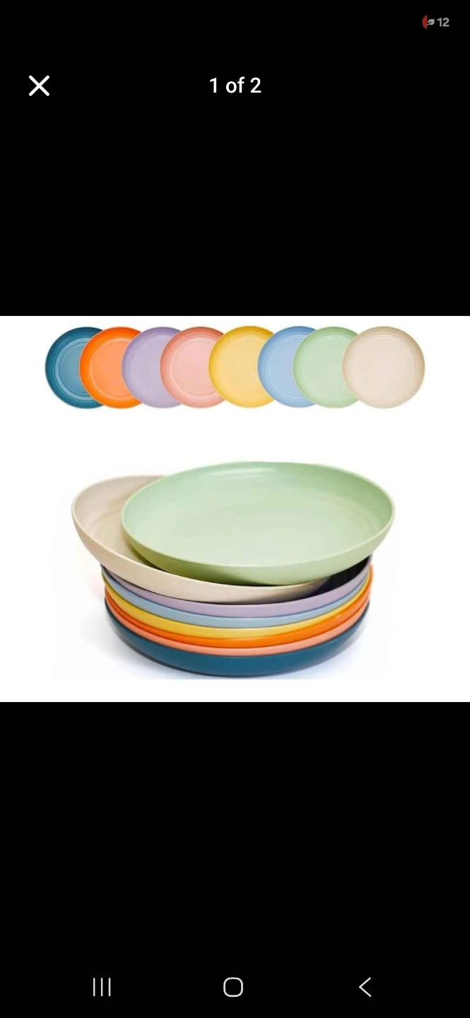 Set of 8 Multicolour Dinner Plates