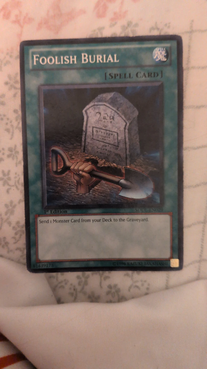 Yu-Gi-Oh! Foolish Burial 1st Edition Spell Card