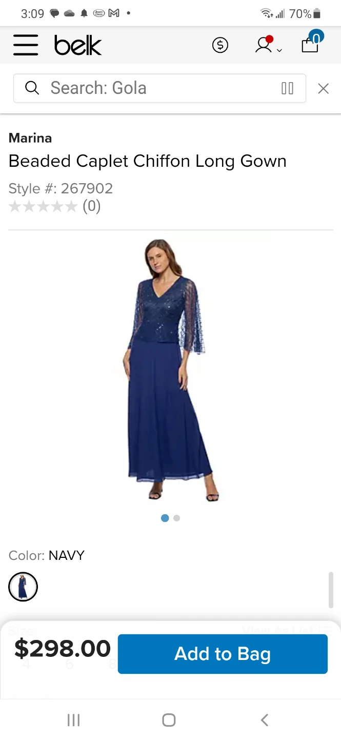 Elegant navy  blue sequin  evening gown - photo 3