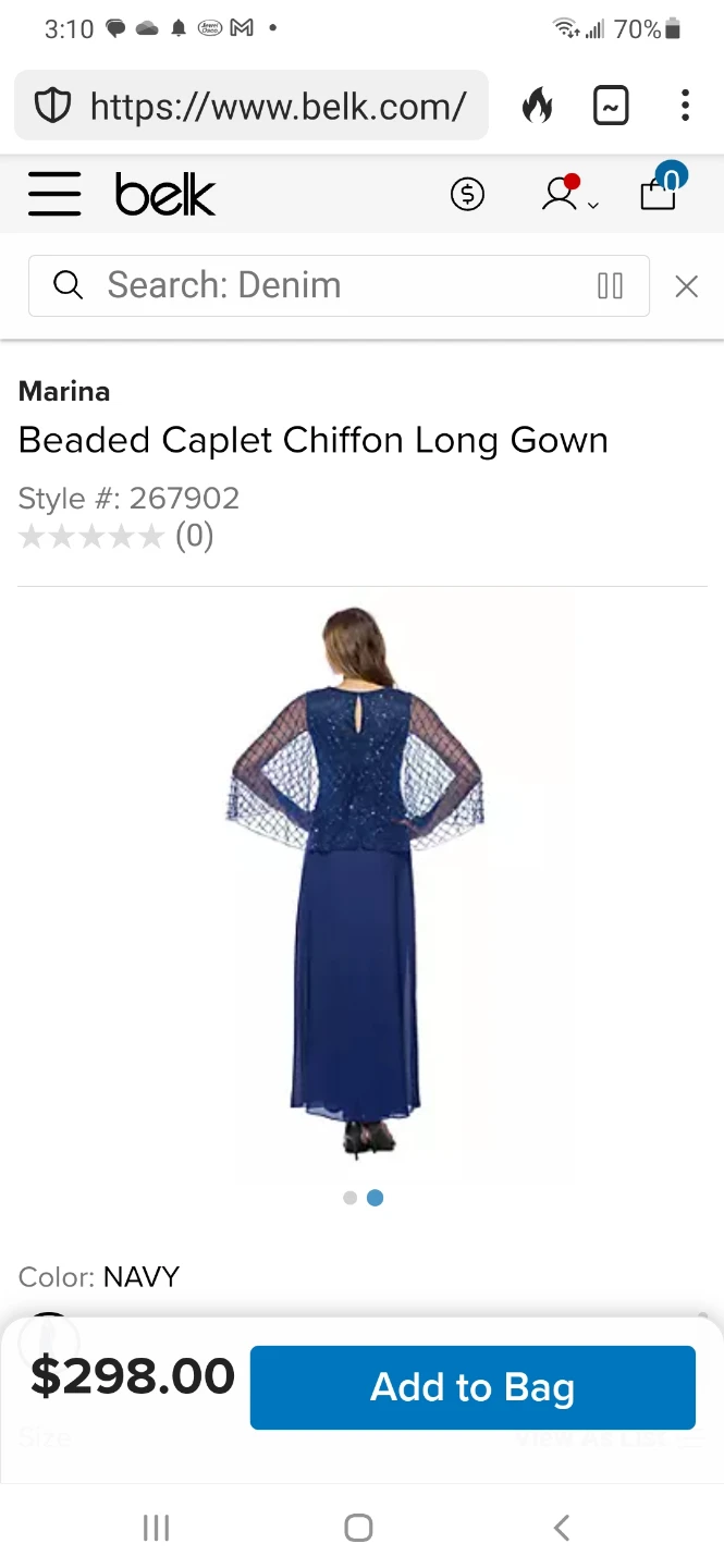 Elegant navy  blue sequin  evening gown - photo 4