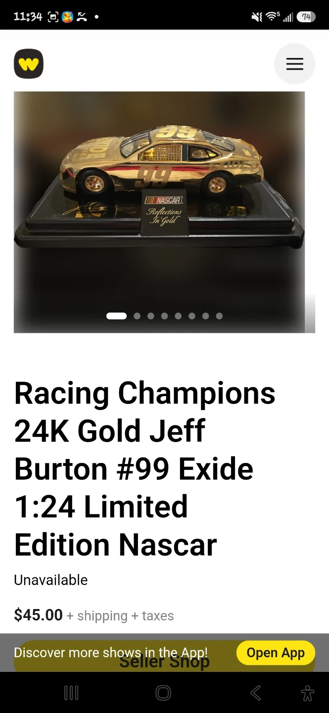 Racing Champions Jeff Burton #99 24K Gold Diecast 1:64 - photo 4
