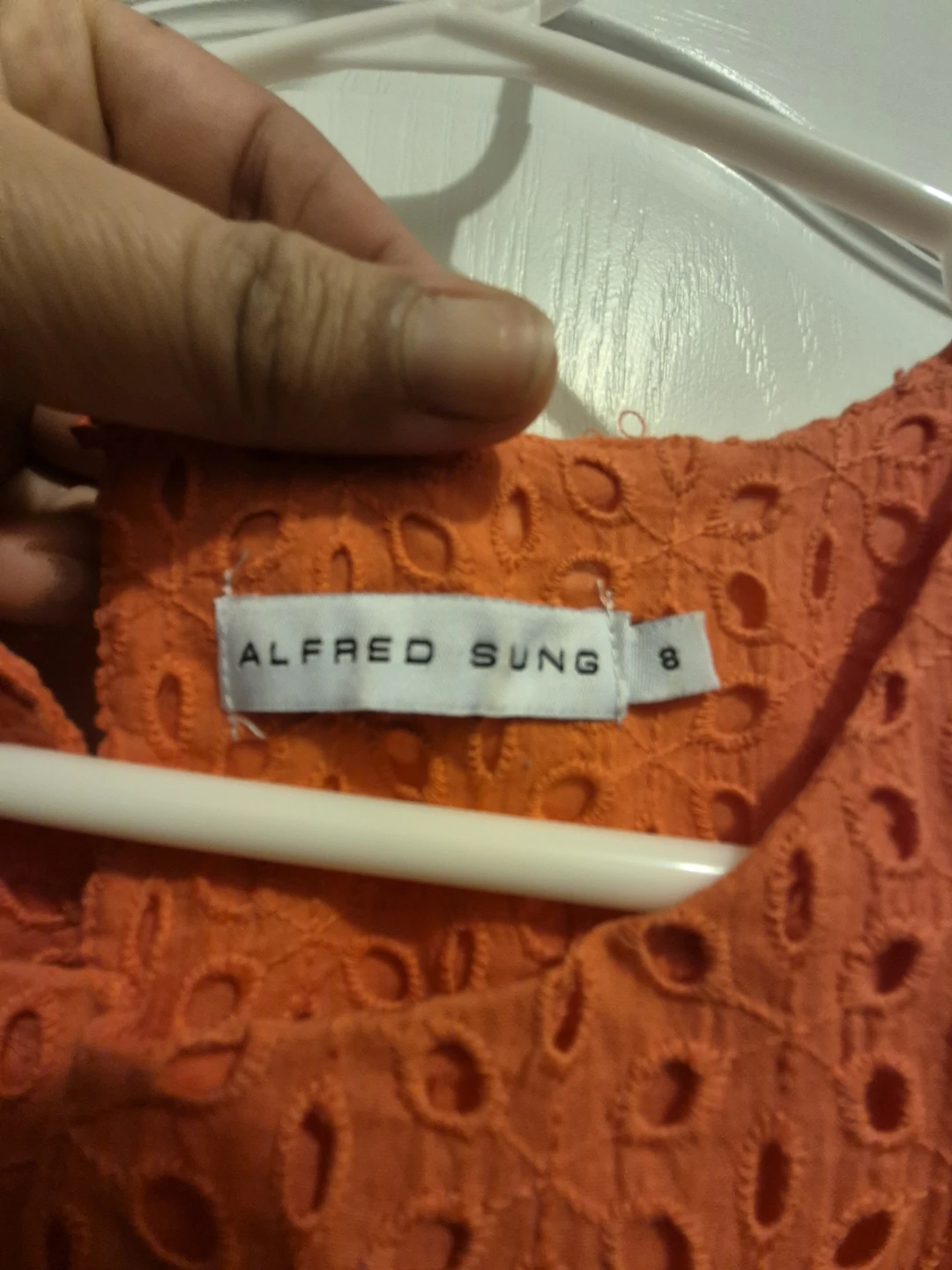 Alfred Sung orange eyelet dress - photo 3