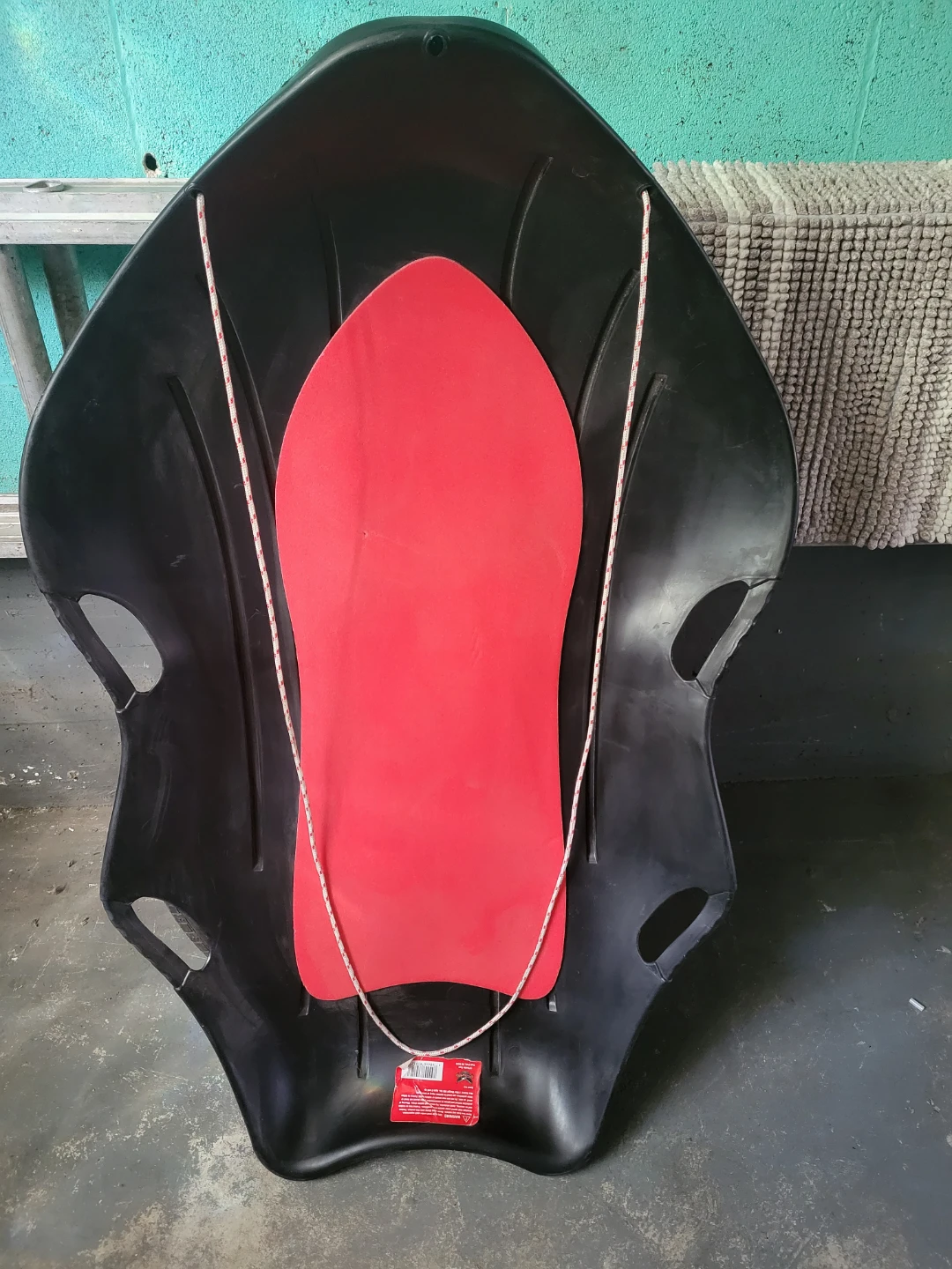 Plastic Snow Sled Black and Red - photo 2