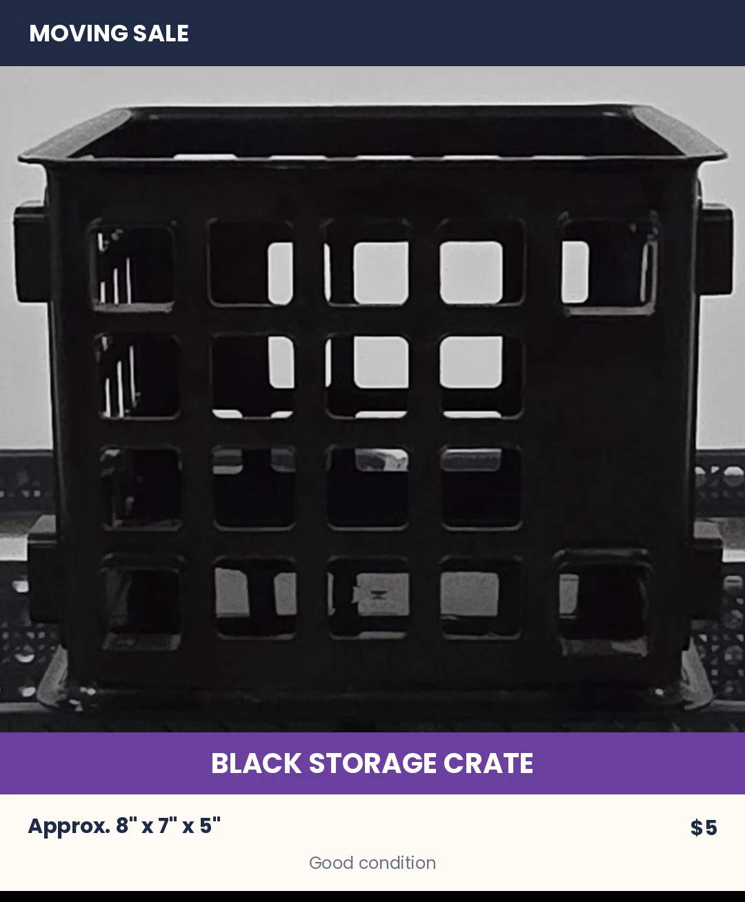 Black Crate Storage