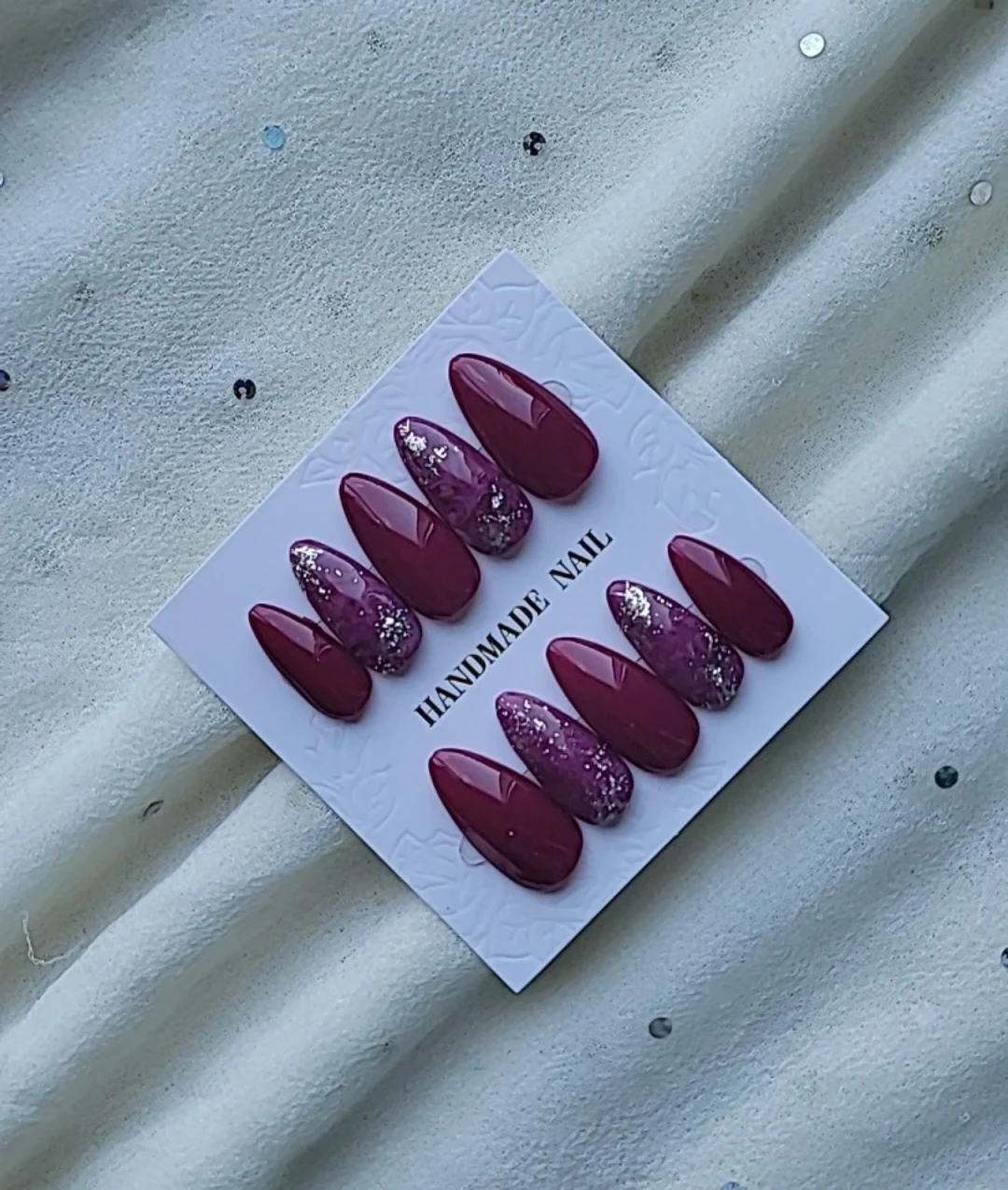 Handmade Press-on Nails in Dark Mauve
