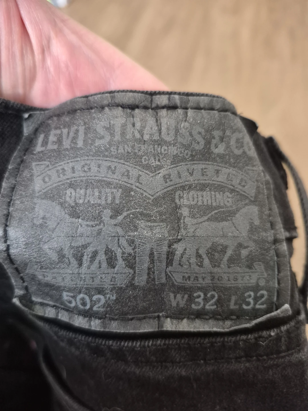 NEW Levi's 502 Regular Taper Jeans Black W32 L32 - photo 3