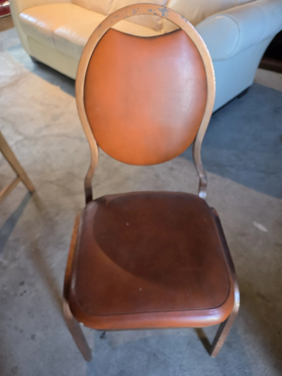 4 Vintage Brown Faux Leather Dining Chair - photo 2