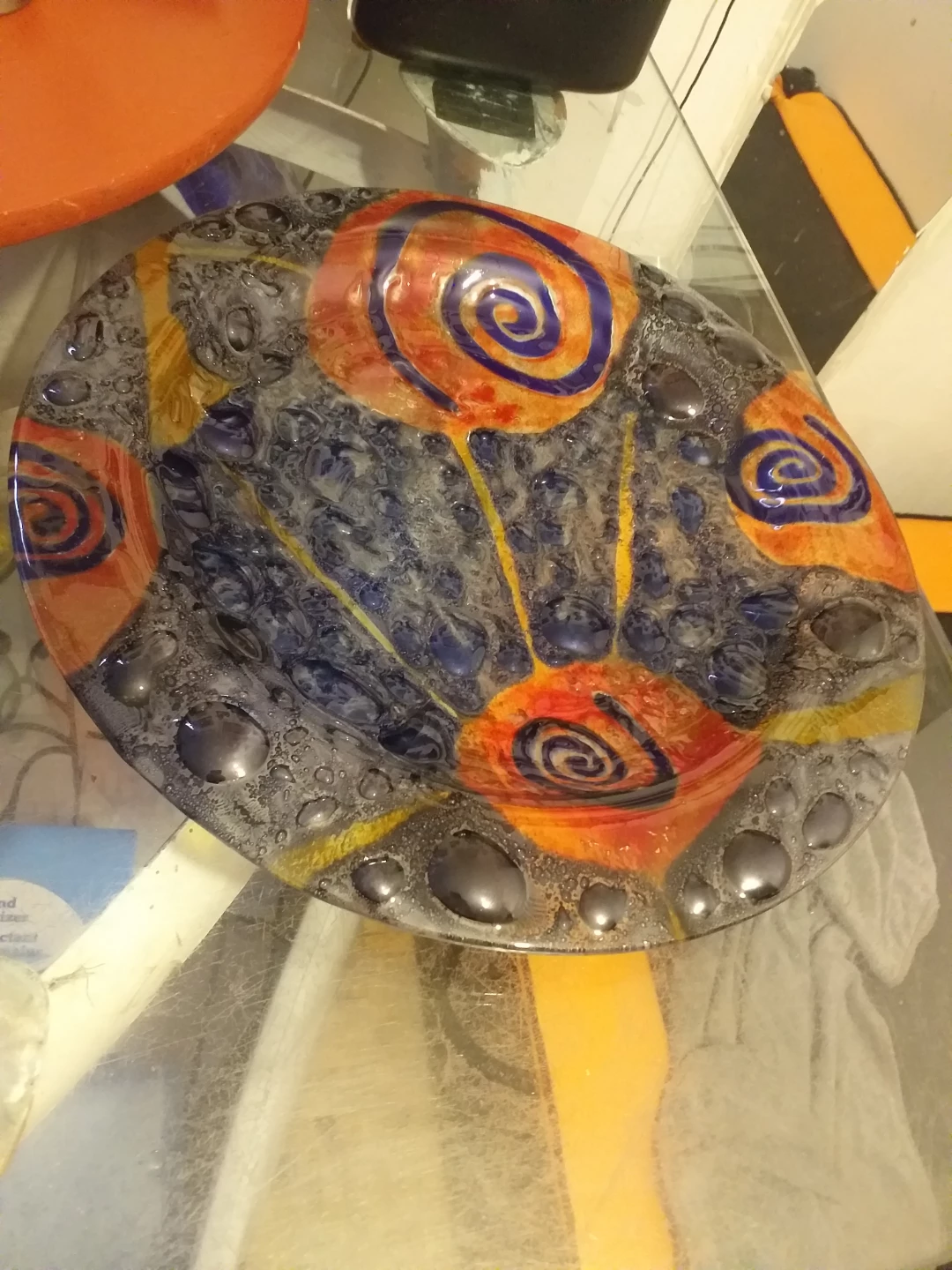 Decorative Swirl Pattern marble plate