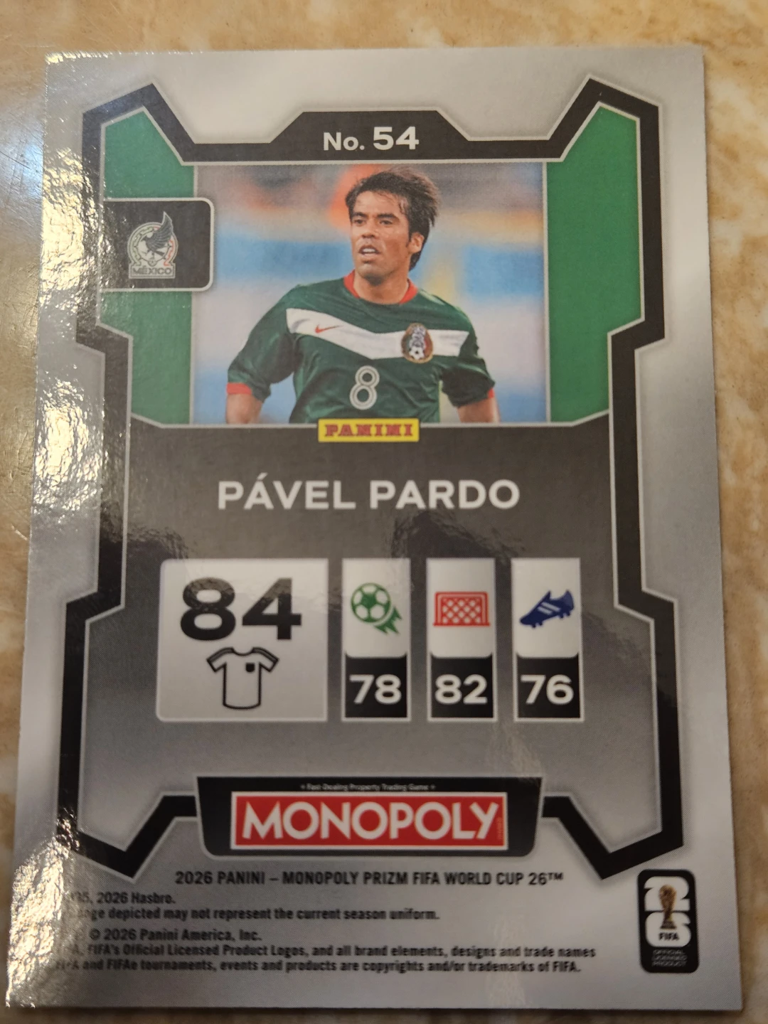 2026 Panini Monopoly Prizm FIFA World Cup Pavel Pardo Card - photo 3