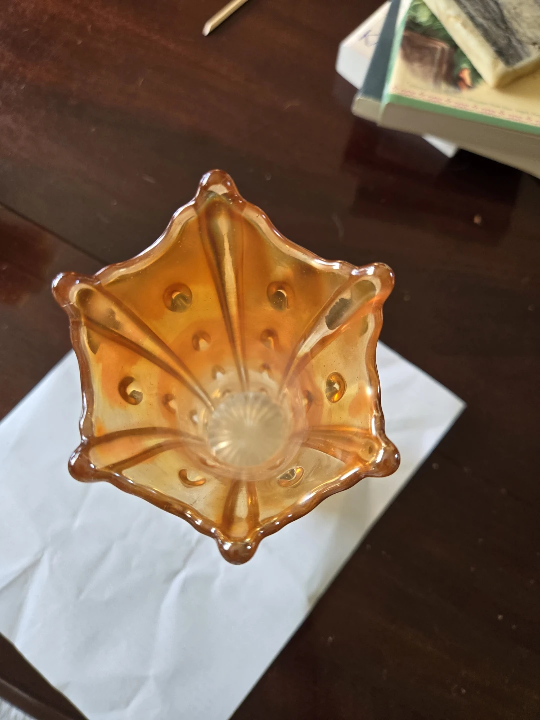 Antique Dugan  Carnival Glass Swung Vase - 9" Marigold - photo 2