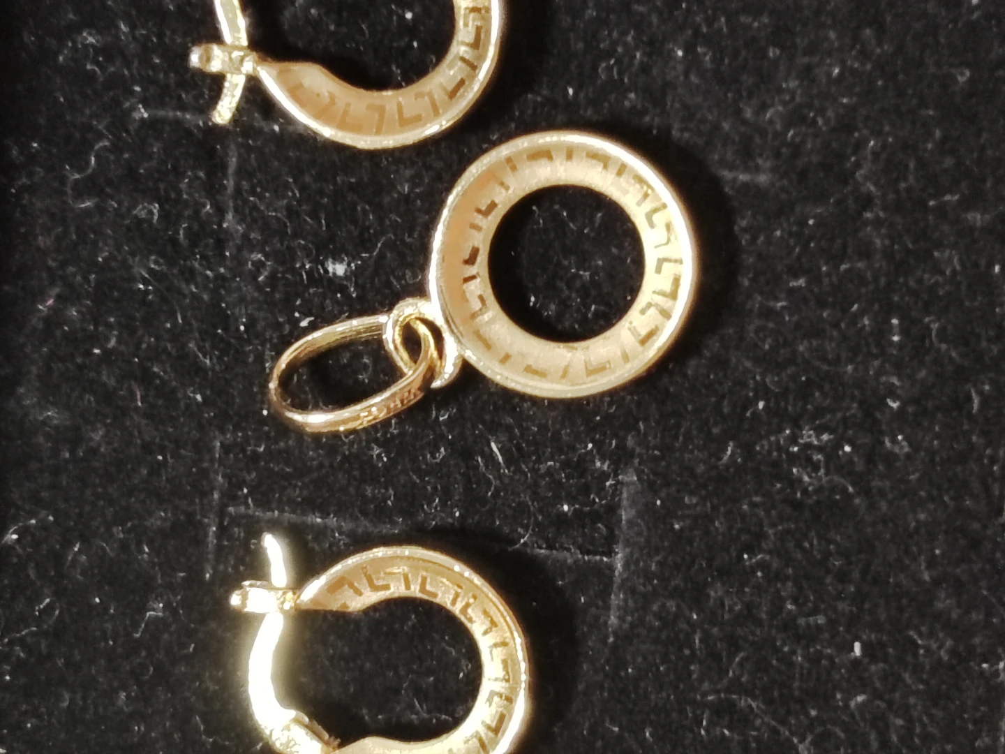 Gold Tone Hoop Earrings and Pendant Set - photo 4
