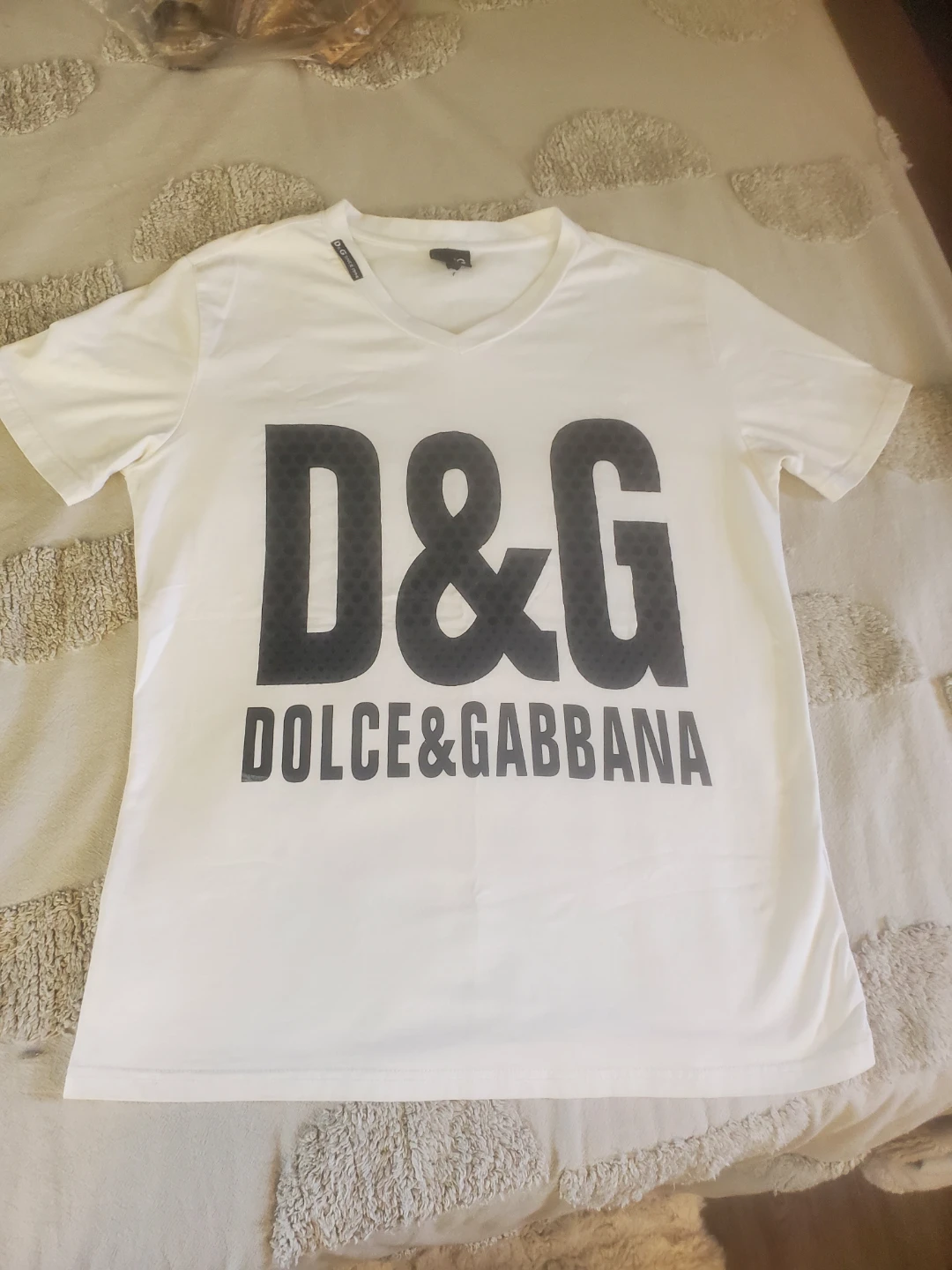 Dolce & Gabbana D&G White V-Neck T-Shirt