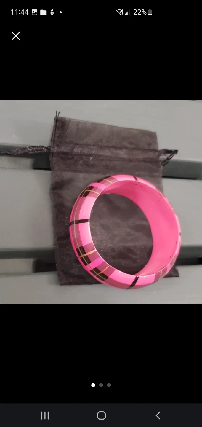 Pink Plaid Pattern Bangle Bracelet🏈 - photo 3