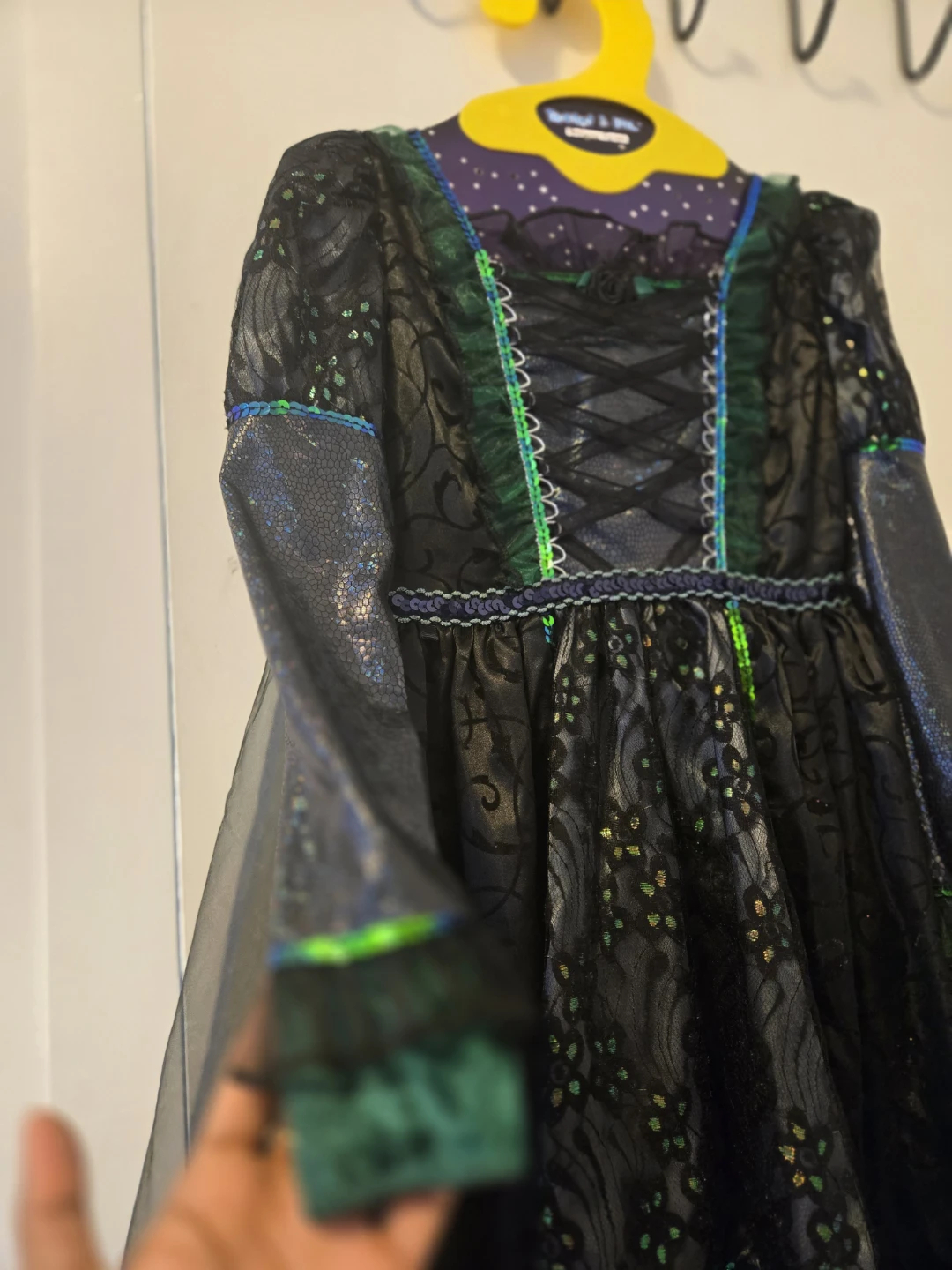Childrens Halloween Witch Costume with Hat and Broom - photo 5