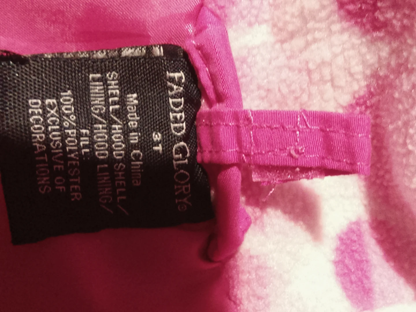 Faded Glory Pink Hooded Jacket Size 3T - photo 3