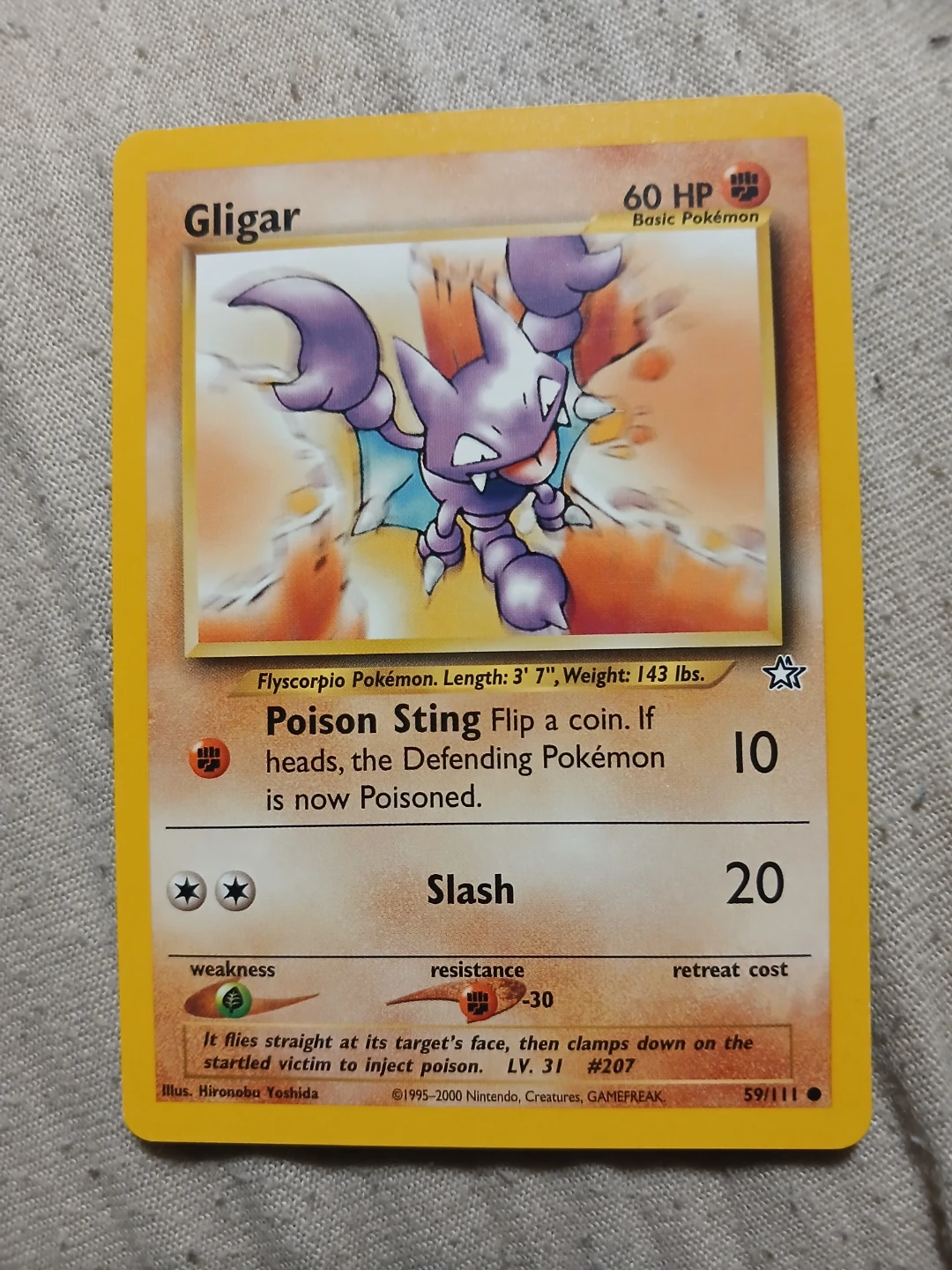 Gligar 59/111 1995-2000 Pokémon Card
