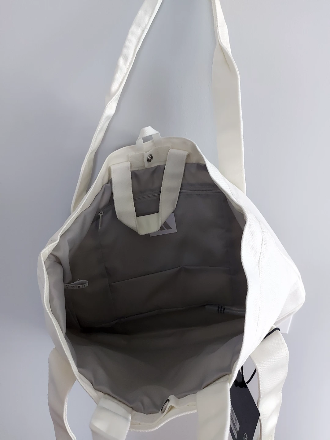 New Adidas Canvas Court Tote Bag White - photo 4