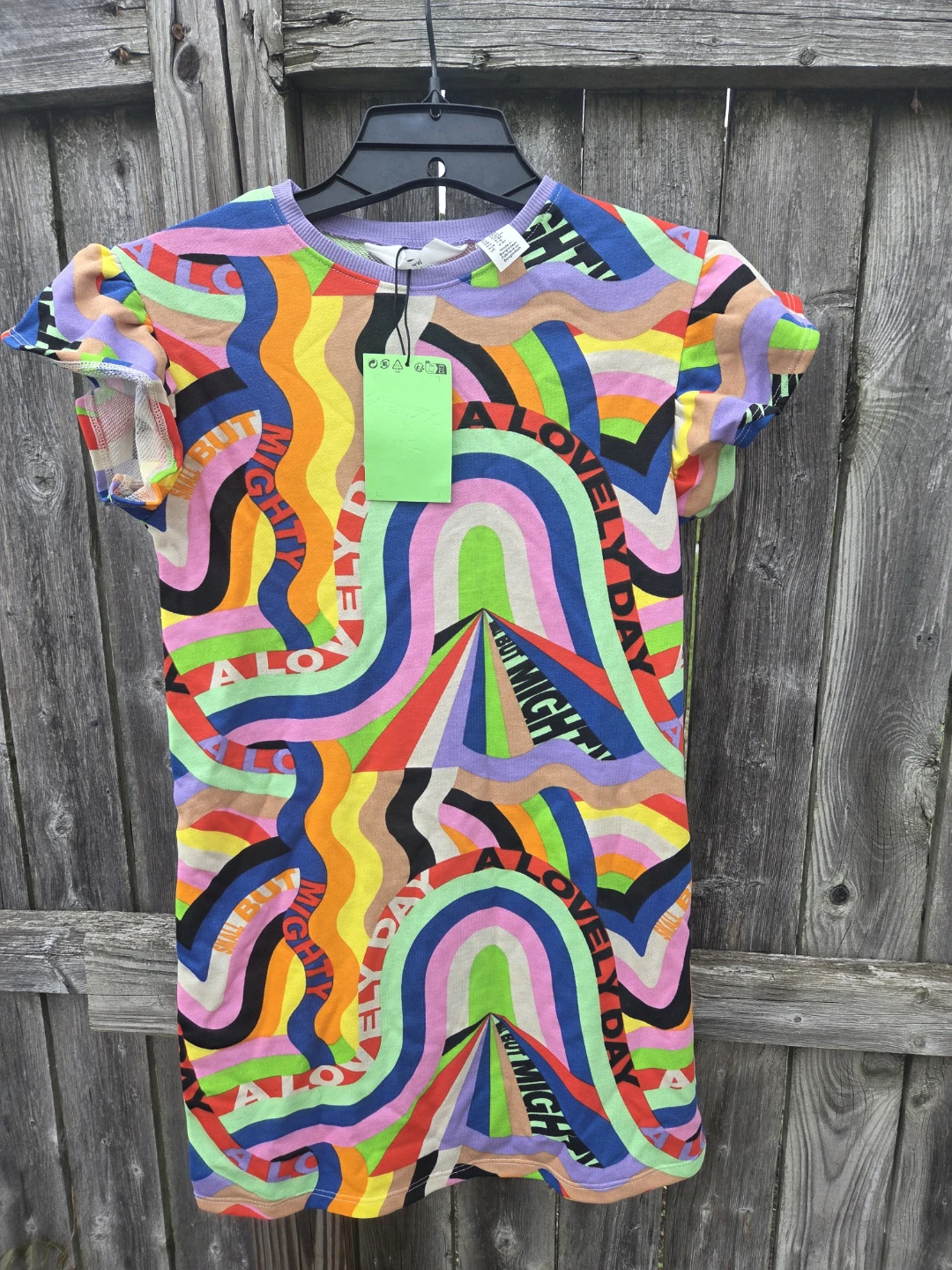 H&M Girls Graphic Print Short Sleeve Dress