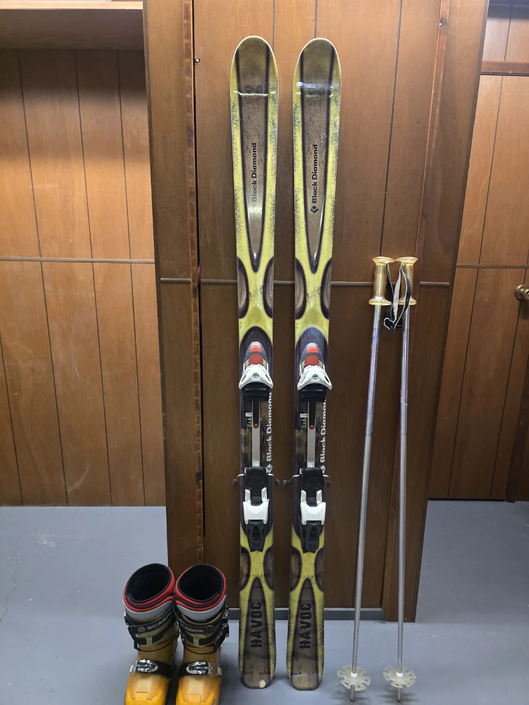 Ski board, ski poles, ski boots,ski helmet