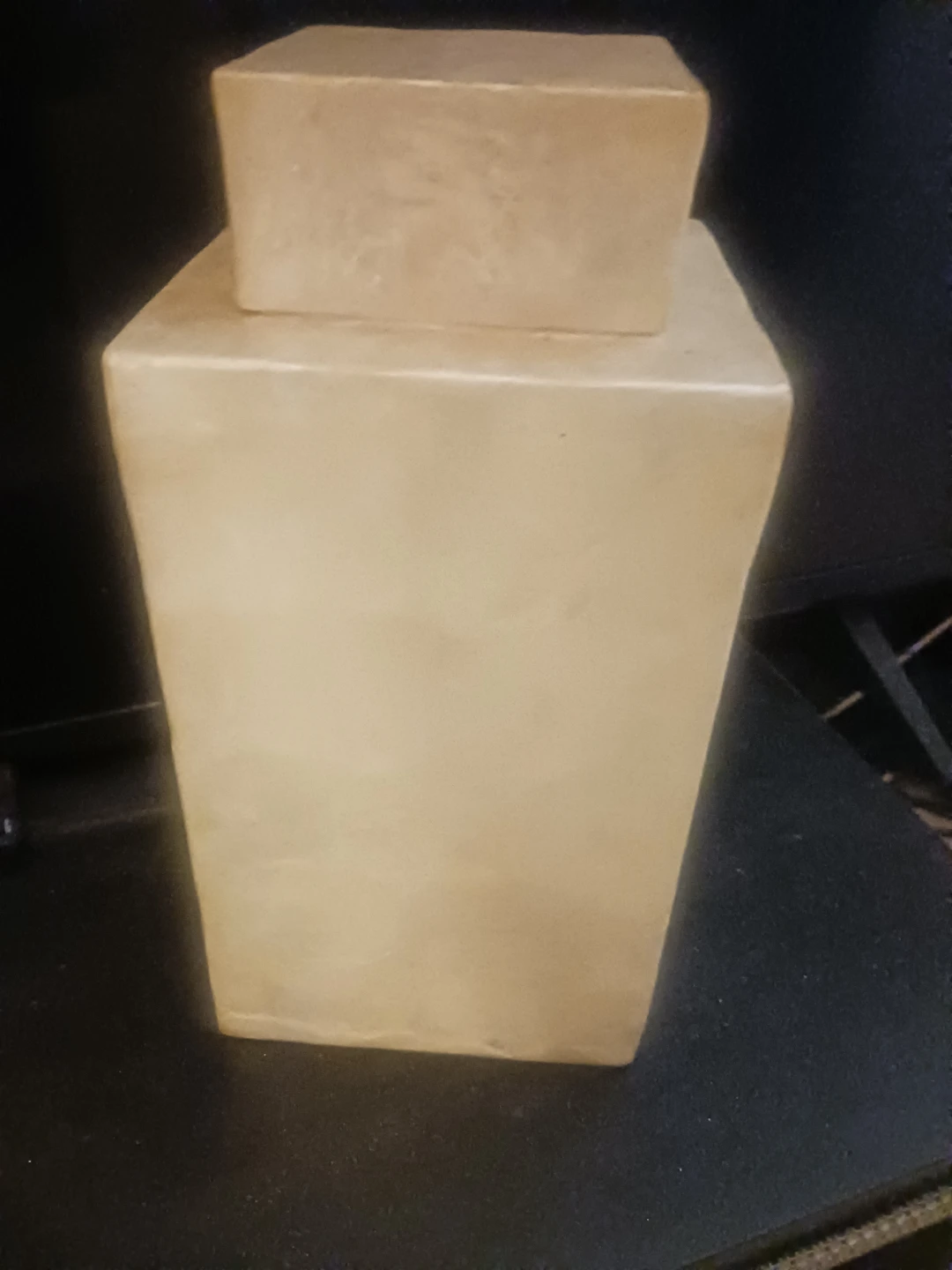 🏈 Square Cream Decorative Ceramic Jar