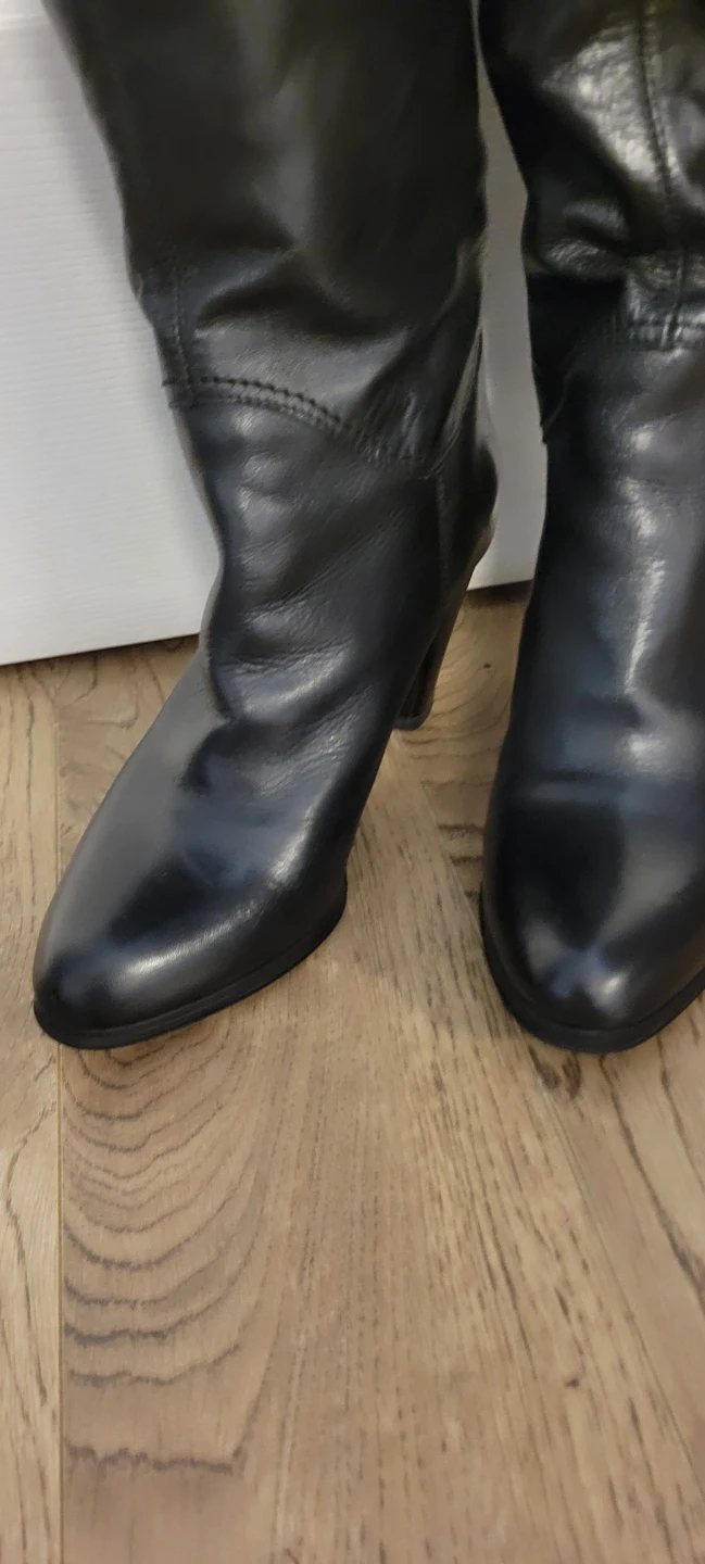 Black Leather Knee-High Boots - photo 5