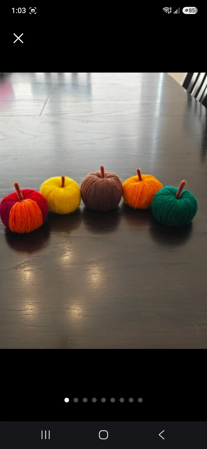 Handmade Yarn Pumpkins - Fall Decor