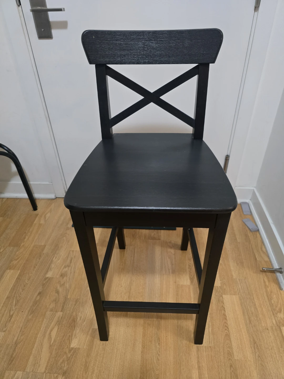 Set of 4_Dark Brown Wooden Bar Stool with Cushion - photo 2