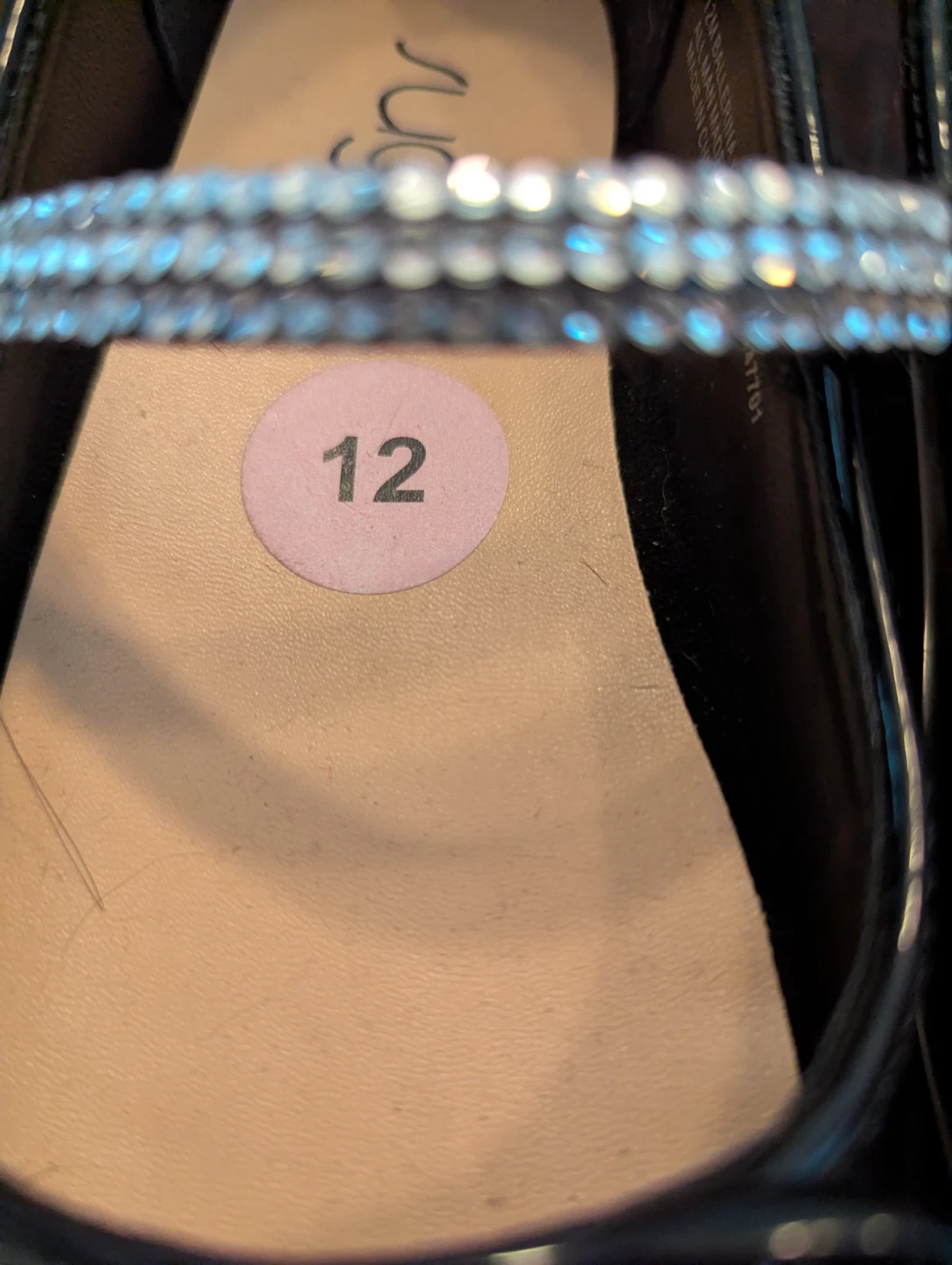 Sugar Black Patent Mary Jane Flats Size 12 - photo 2
