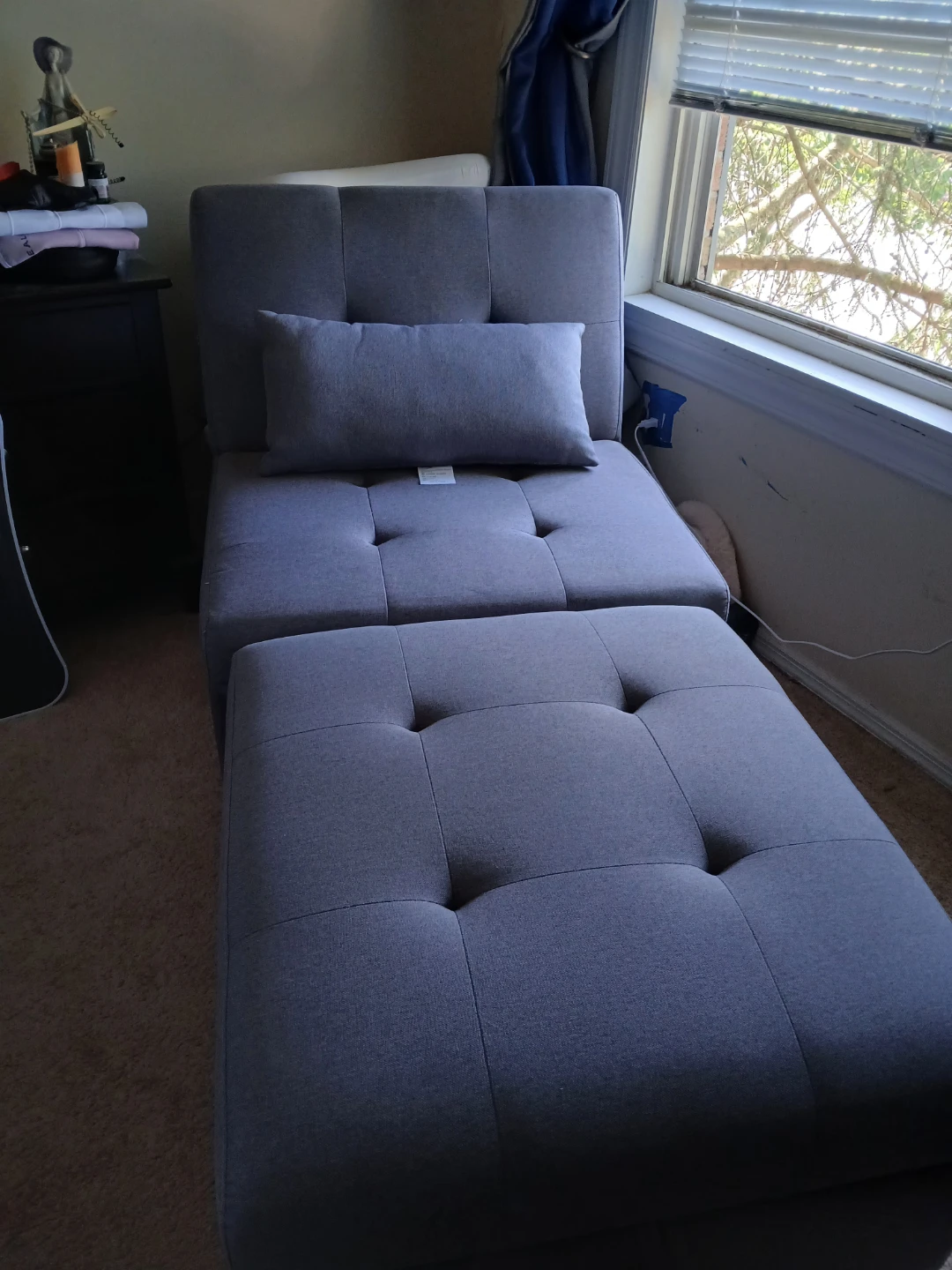 Gray Convertible Chair and Ottoman - photo 4