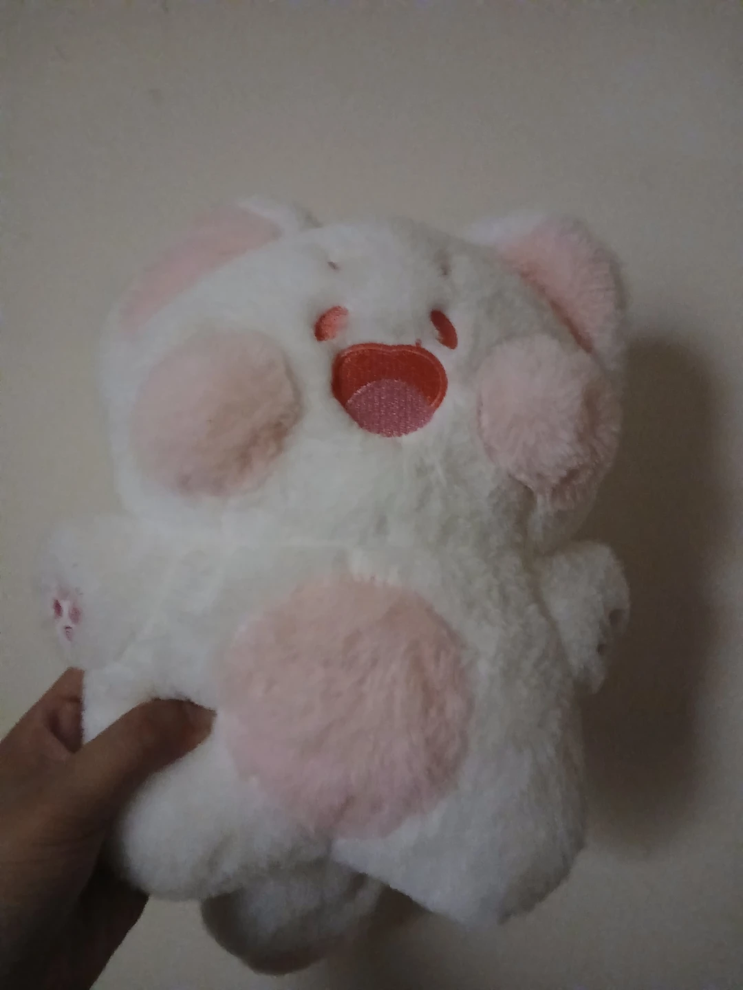 White and Pink Plush Bear Toy🏈