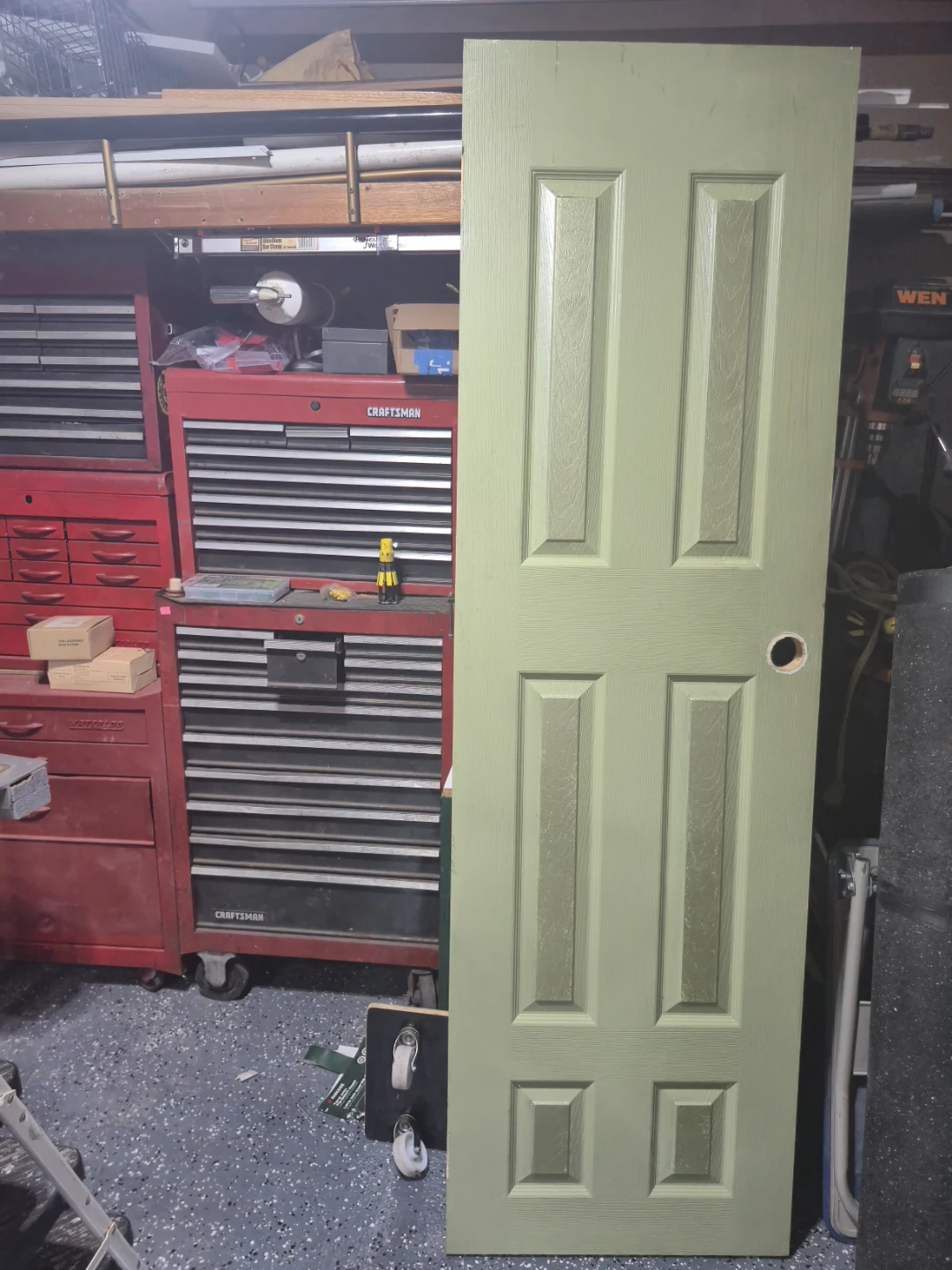 Six-Panel Interior Door Sage Green 24x79