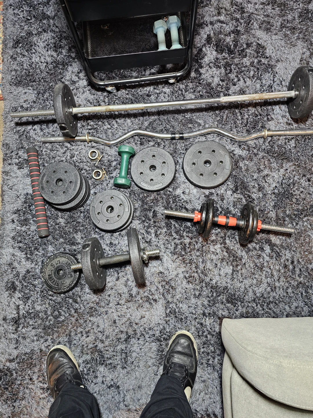 Adjustable Dumbbell and Barbell Weight Set