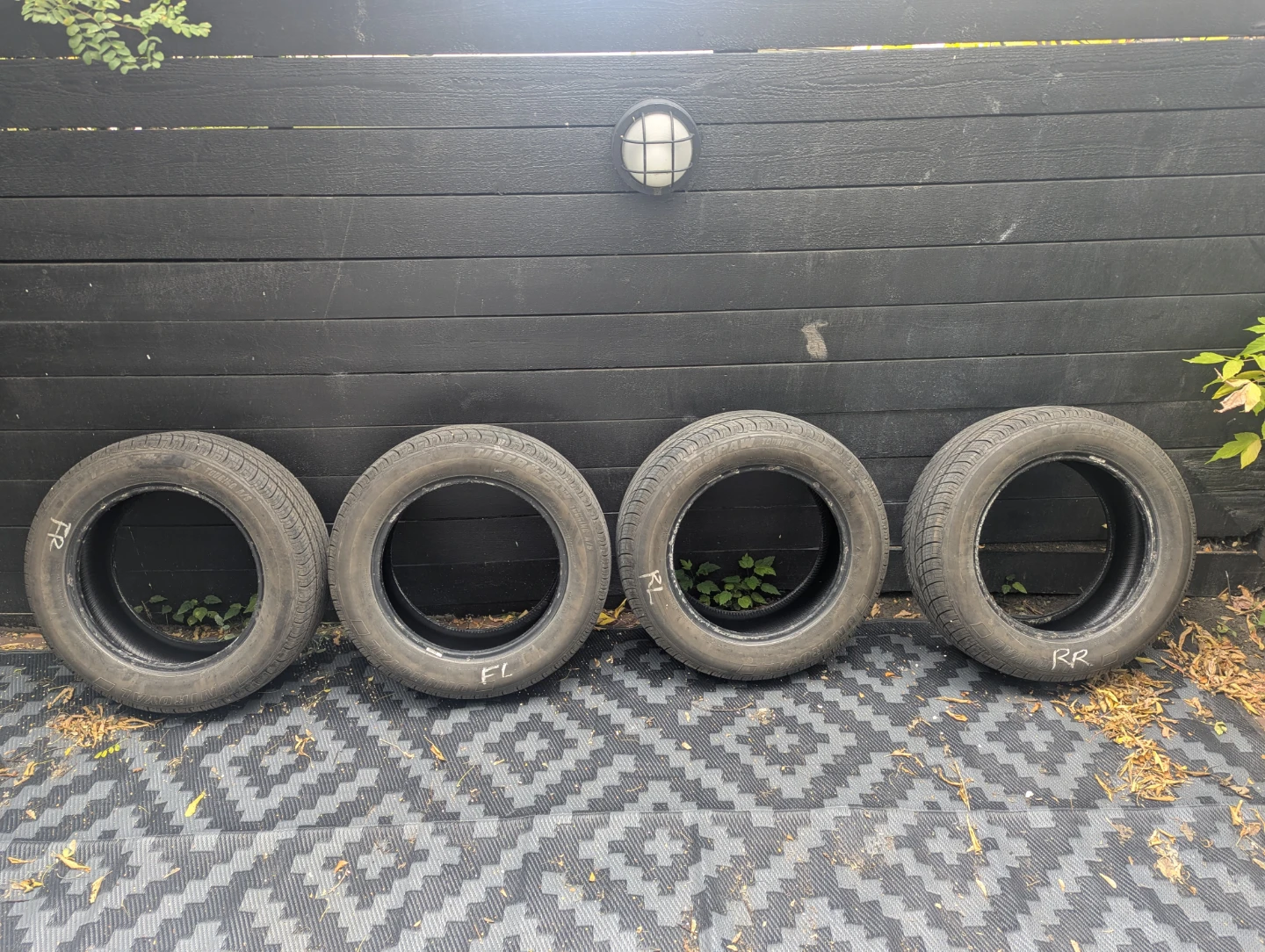 Set of 4 Uniroyal Tiger Paw Touring A/S Tires - 225/60R17